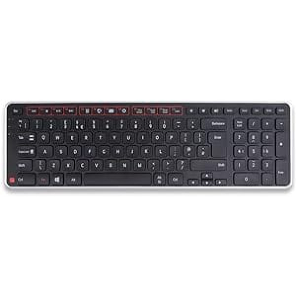 Contour Balance tastatūra | Bluetooth bezvadu tastatūra ar USB sargspraudni | QWERTZ izkārtojums | Super Flat bezvadu tastatūra | Cipartastatūra + multivides taustiņi | Mājai un darbam | Operētājsistēmai Windows un Mac