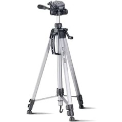 CULLMANN - 52128 - Alpha 2800 tripod (extension height 184.5 cm, pack size 70 cm, with 3-way head, max. load 2.5 kg, weight 1334 g), silver