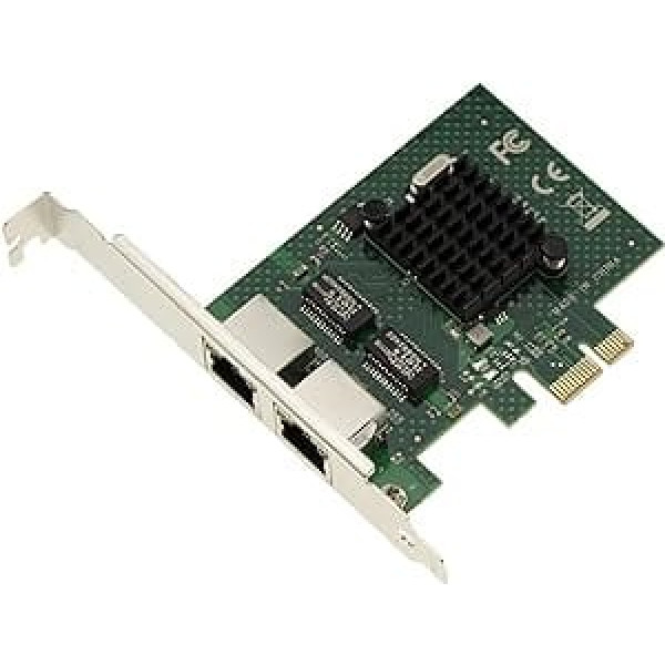 PCIe 1 x Dual LAN GIGABIT Ethernet RJ45 10 100 1000 MB 1G — BroadCom BCM5720 — zema un augsta profila tīkla karte