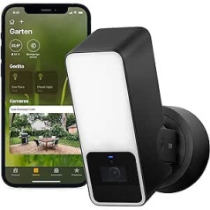 Eve Outdoor Cam — vieda āra kamera ar prožektoru, drošība un privātums (HomeKit Secure video), 1080p, nakts redzamība, WiFi (2,4 GHz), kustības detektors, domofons, elastīga uzstādīšana