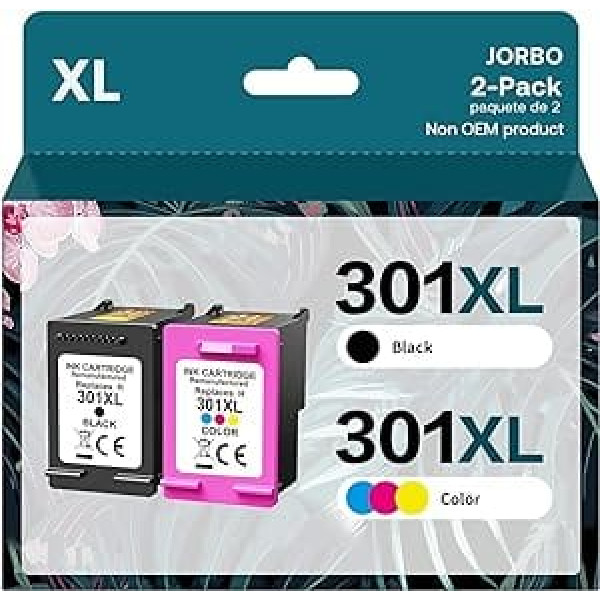 301 XL tintes kasetņu nomaiņa HP 301 printera kasetnēm, kasetņu daudzpaka liela ietilpība HP Deskjet 1000 1050 1510 2050 2510 2540 3050 OfficeJet 2620 2622 Envy 4500 5 450