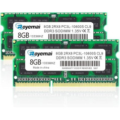 PC3-10600s DDR3 1333 RAM 16GB Kit (2 x 8GB) DDR3L 2Rx8 1.35V CL9 Sodimm Memory for Notebook Laptop