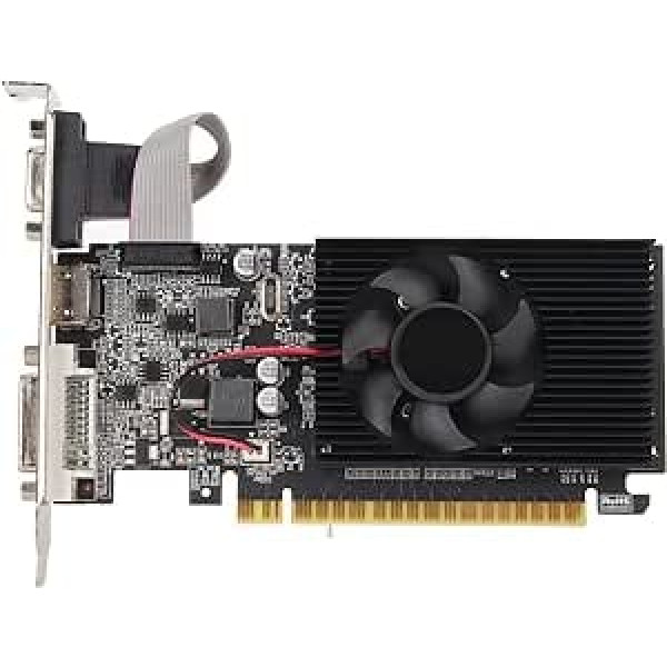 VBESTLIFE GT610 1GB DDR3 grafikas karte 64bit 1800MHz datora grafikas karte ar ventilatoru DVI VGA HDMI PCIe X16 2.0 kopne