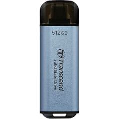 Transcend Portable SSD ESD300C 512GB USB Type-C 10Gbps saderīgs ar PS4/PS5, zils — TS512GESD300C