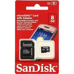 SanDisk microSDHC 8GB Speicherkarte (ieskaitot microSD un SD adapteri)