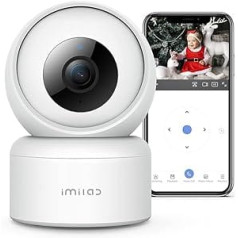 Imilab C20 Pro 2K bezvadu iekštelpu WiFi drošības kamera, 360° kamera, nakts redzamība, divvirzienu audio, kustības noteikšana, inteliģenta mazuļa/mājdzīvnieku izsekošana