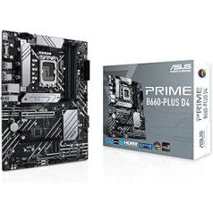 ASUS Prime B660-PLUS D4 spēļu mātesplates ligzda Intel LGA 1700 (Intel B660, ATX, DDR4 atmiņa, PCIe 4.0, 3x M.2, Aura Sync)