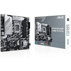ASUS Prime Z790M-PLUS D4 spēļu mātesplates ligzda Intel LGA1700 (Micro ATX, PCIe 5.0, DDR4 atmiņa, 3x M.2, HDMI, DisplayPort, Aura Sync)