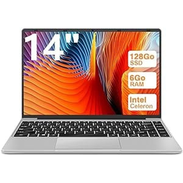 WOZIFAN klēpjdators 14 collu inter 6GB+64GB atbalsta paplašinājums 1TBSSD klēpjdators Win 1080 FHD 2.4G+5G WiFi Bluetooth HDMI bezvadu pele un vācu tastatūras uzlīme sudraba krāsā