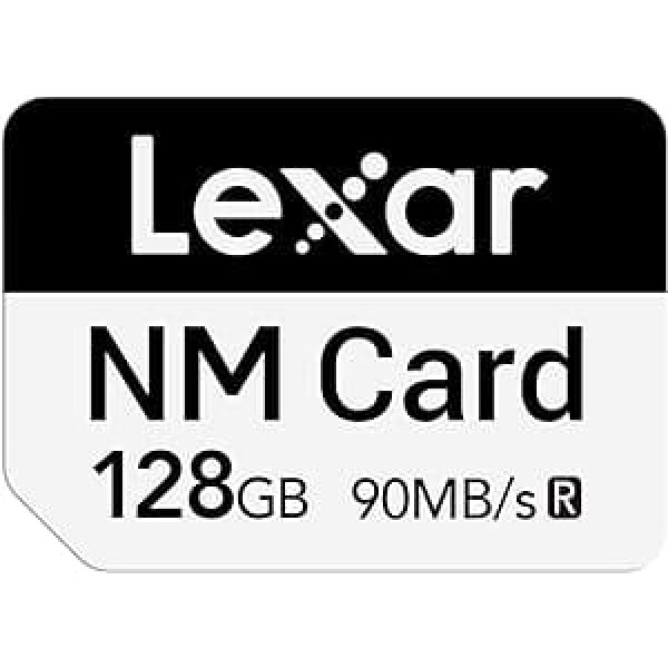 Lexar NM CARD 128GB, Nano Card, Up to 90 MB/s Read, Up to 85 MB/s Write, NM Card, Nano Memory Card for Smartphone/Mobile Phone, Devices with Nano Card Slot (LNMCARD128G-BNNAA)