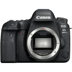 Canon EOS 6D Mark II pilna formāta SLR digitālā kamera, 26,2 megapikseļi, 7,7 cm (3 collas) displejs, DIGIC 7 ar WLAN/NFC/Bluetooth un GPS, tikai melns korpuss