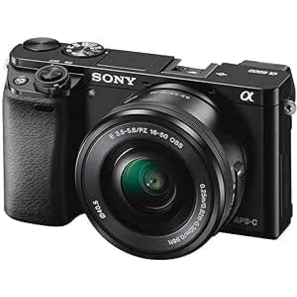 Sony Alpha 6000 sistēmas kamera 24 megapikseļi 7,6 cm (3 collas) LCD displejs Exmor APS-C sensors, Full HD, liela ātruma hibrīda AF