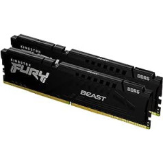 Kingston Fury Beast DDR5 64GB (2x32GB) 4800MT/s DDR5 CL38 DIMM galddatoru spēļu atmiņas komplekts ar 2 — KF548C38BBK2-64