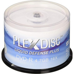 PlexDisc DVD-R ūdensnecaurlaidīgs, spīdīgs, tintes printera drukājams DVD-R 16x4,7 GB 50 diska vārpsta