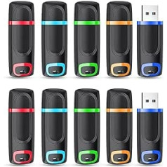 Pack of 10 USB Sticks 32 GB, Vansuny USB Stick 32 GB 2.0, Pack of 10 USB 32 GB Data Storage Backup for PC/Desktop/Laptop/Car Audio/Game Consoles (Colours)