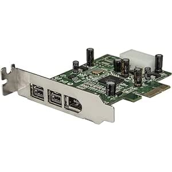 StarTech.com 3 ports 2b 1a zema profila 1394 PCI Express FireWire kartes adapteris