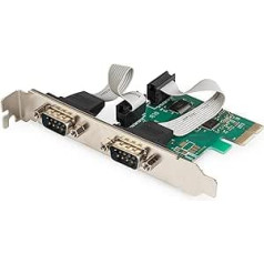 DIGITUS IO-Karte — PCIe — Serielle Schnittstellen-Karte — 2-portu DSUB-9 — Chipsatz ASIX99100