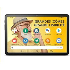 Doro planšetdators, 10,4 collu displejs, Full HD skārienekrāns, vecākais planšetdators ar 4 skaļruņiem, īpaši lielas ikonas, Android 12, īpaši spilgts regulējams, grafīts