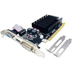 QTHREE Radeon HD 5450 2GB GDDR3 64 bitu DVI HDMI VGA zema profila PCI Express x16 grafikas karte personālajam datoram GPU DirectX 11 atbalsta 2 monitorus