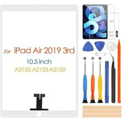 ARSSLY skārienekrāns iPad Air 3 2019 Ersatz, A2153 A2123 A2152 digitalizētājs iPad Air 3 3. paaudzes 2019 10,5 Zoll Glasscheibe mit Reparaturwerkzeugen, Weiß