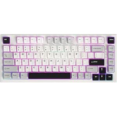 YUNZII YZ75 75% karstā režīmā maināma bezvadu spēļu mehāniskā tastatūra, RGB fona apgaismojums, BT5.0/2.4G/USB-C, Dye Sub PBT taustiņu vāciņi operētājsistēmai Linux/Win/Mac (Gateron G Pro sarkans, balts)