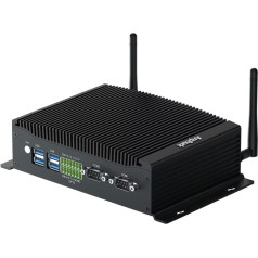 Anphurk Industrial Mini PC Windows 11 Pro Core i5-8260U 16GB DDR4 256GB SSD, dators bez ventilatora ar 4K trīskāršu displeju, divjoslu WiFi, BT 4.2, 2LAN, 2COM, GPIO, Ethernet, mini galddators