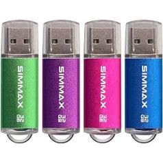 SIMMAX USB Stick 32 GB USB 2.0 Flash Drive Thumb Drive Pen Drive (32 GB Green Purple Pink Blue)