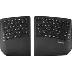 Perixx PERIBOARD-624B - Wireless Ergonomic Split Keyboard - Split Keyboard Design - Flat Keys - Adjustable Tilt Angle - German QWERTZ