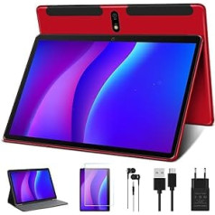 JUSYEA planšetdators 10 collu planšetdatori 5G WiFi, CPU procesors 2,0 GHz, Android 11 planšetdators ar 4 GB RAM + 64 GB ROM TF 4-256 GB 8000 mAh akumulators Bluetooth 5.0 5 MP + 8 MP planšetdators ar sarkanu korpusu