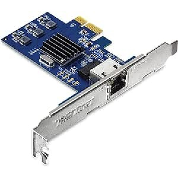 TRENDnet TEG-25GECTX PCIe 2.5Gbase-T tīkla adapteris, pārvērš PCie slotu par 2.5G Ethernet portu, 802.1Q VLAN marķēšana, iekļauts standarta un diskrētais datu nesējs, 9KB Jumbo Frames