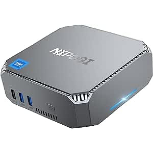 NiPoGi AK2 Plus Mini dators 16GB DDR4 1TB M.2 SSD, 12. paaudzes Intel Alder Lake-N100 (līdz 3,4 GHz) mini dators ar divu displeju 4K HD/2x HDMI/WiFi 5/Gigabit Ethernet, Mini Tower dators mājām/birojam