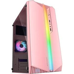Mars Gaming MC-S1 Pink, kompakts Micro-ATX spēļu datora korpuss, ARGB apgaismojums 12 režīmi, FRGB ventilators, pilns sānu logs