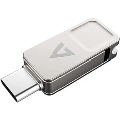 USB Memory Drive V7 128 GB Type-C + USB 3.2GEN1 Silver