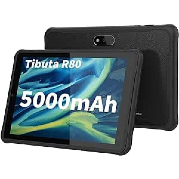 Tibuta 8 collu Android 12 planšetdatori, 4 + 64 GB 8 kodolu procesors 5000 mAh akumulators, 1280 x 800 IPS HD skārienekrāns 2MP + 5MP kamera, atbalsta Amazon Music, Prime Video WiFi planšetdatorus ar IPX5 ūdensizturīgu