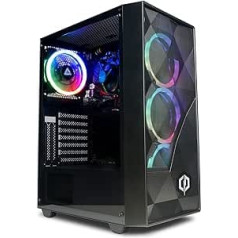 CYBERPOWERPC pulka spēļu dators — AMD Ryzen 5 4600G ar Radeon grafiku, 8 GB RAM, 500 GB NVMe SSD, 450 W 80+ barošanas bloks, WLAN, Windows 11, Eurus RGB