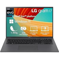 2023 LG gram 17 Inch Ultralight Notebook - 1.350 g Intel Core i7 Laptop (32GB RAM, 2TB SSD, 20h Battery Life, 16:10 Anti-Reflective IPS Display, Thunderbolt 4, Win 11 Home, Mirametrix) - Grey