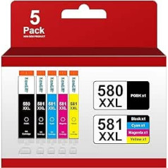 PGI-580 CLI-581XXL printeru kasetnes, kas ir saderīgas ar Canon 580 581 kasetnēm, kasetņu komplekts Canon Pixma TS705 TR8550 TS6150 TR7550 TS6250 TR8500 TS8251 TS6350 TS91/551 TS91/551K /J/BK,5