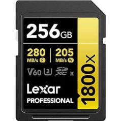 Lexar Gold Series Professional 1800x 256GB UHS-II U3 SDXC atmiņas karte