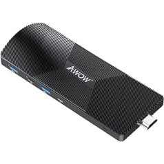 AWOW Mini PC Stick, Intel Celeron J4105, Mini Computer Stick 8GB DDR4 256GB ROM, Windows 11 Pro ar atbalstu HDMI 2.0 un Mini DP 1.2 Dual 4K@60Hz, Gigabit Ethernet ports, NY41S