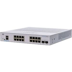 Cisco Business CBS350-16T-2G pārvaldītais slēdzis | 16 GE porti | 2 x 1G-SFP | Ierobežota mūža aizsardzība (CBS350-16T-2G)