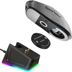 Uzlabota uzlādes dokstacija ar RGB displeju, saderīga ar Logitech G Pro x Superlight bezvadu spēļu peli, 1,5 m USB uzlādes kabeļa statīvs, kas piemērots Logitech G Pro G502/G703/G903 Lightspeed spēļu pelēm