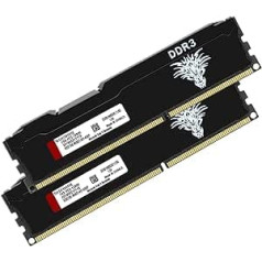 DDR3 16 GB komplekts (8 GBx2) galddatora RAM 1333 MHz PC3-10600 UDIMM bez ECC, nebuferēts 1,5 V 2Rx8 divējāda ranga 240 kontaktu CL9 datora datora atmiņas jaunināšanas moduļa atmiņas komplekts (melns)