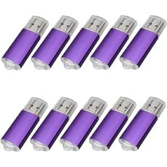 10 USB zibatmiņas, USB 2.0 atmiņas kartes, Speicher zibatmiņas. violets 8 GB