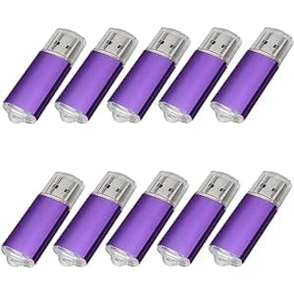 10 USB zibatmiņas, USB 2.0 atmiņas kartes, Speicher zibatmiņas. violets 8 GB