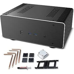 Akasa Maxwell Pro Plus, alumīnija Mini-ITX korpuss bez ventilatora, LGA1700 gatavs, termiskais komplekts iekļauts, maza izmēra datora šasija spēļu un HTPC un audiofilu vidēm, A-ITX48-M2B
