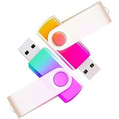 2 pack 64 GB USB zibatmiņas diski USB 2.0 atmiņas karte vairumtirdzniecība lielapjoma rotējoša dizaina īkšķi datu glabāšanai Gradients purpursarkans ciāna zeltaini rozā