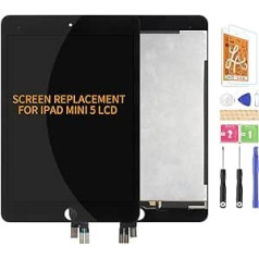 Rezerves ekrāns iPad Mini 5 7.9 2019 A2126 A2124 A2133 LCD displejs skārienekrāna ciparu pārveidotāja montāžas stikla paneļa matricas remonta daļu komplekts (melns)