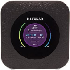 NETGEAR Nighthawk MR1100 mobilais WiFi maršrutētājs ar SIM karti, 4G LTE mobilais maršrutētājs, lejupielādes ātrums līdz 1 GBit/s, mobilais tīklājs 20 ierīcēm, LTE Cat16, atbloķēts jebkurai SIM kartei