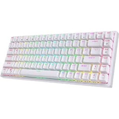 RK ROYAL KLUDGE RK84 bezvadu Bluetooth/2,4 GHz 75% RGB mehāniskā spēļu tastatūra, trīs režīmi savienojama tastatūra ar karstās maiņas iespējotu taustes brūno slēdzi