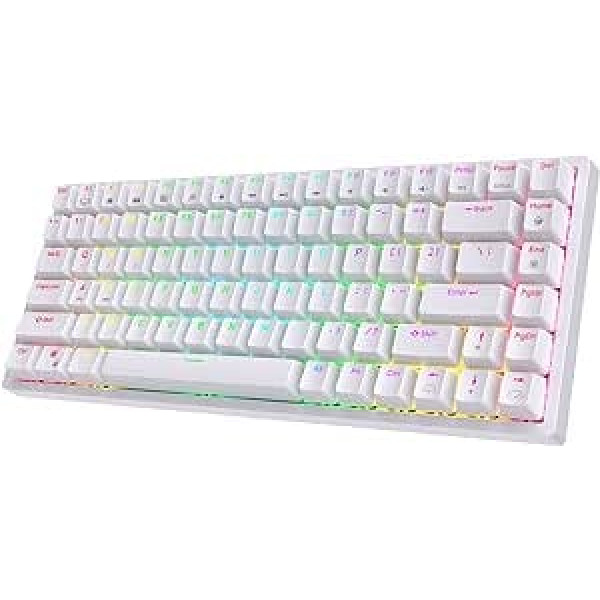 RK ROYAL KLUDGE RK84 bezvadu Bluetooth/2,4 GHz 75% RGB mehāniskā spēļu tastatūra, trīs režīmi savienojama tastatūra ar karstās maiņas iespējotu taustes brūno slēdzi